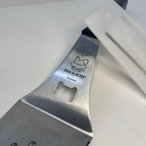 Pampered Chef Bar-B-Boss Turner Spatula BBQ Grilling Multi Tool 17" with Cover - Picture 3 of 9
